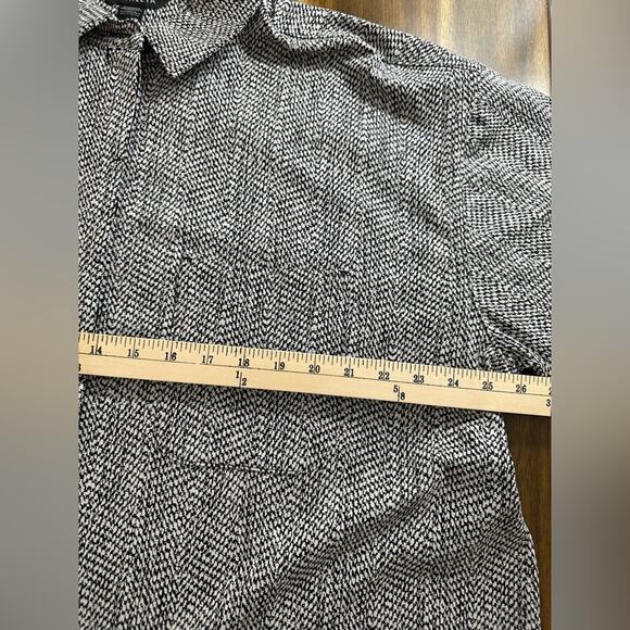 Athleta Textured Shirt Jacket Size 1X Oversized Black and White With Pickets - Picture 6 of 7